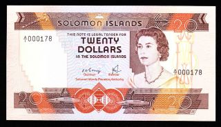 solomon islands 20 dollars 1981 low pick 8 unc from
