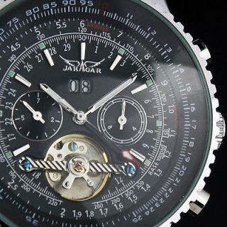   Silver Skeleton Stainless Steel Automatic Mechanical Mens Watch