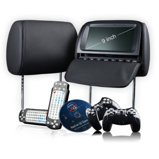 L0237 Sony Lens 2x 9 Car Headrest Digital Screen DVD Player black 
