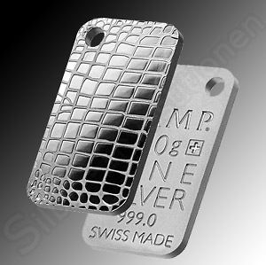 20g Silver Bar, Skins Collection bars   Crocodile   SUISSE PAMP