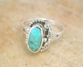 pretty sterling silver turquoise poison ring size 10 time left