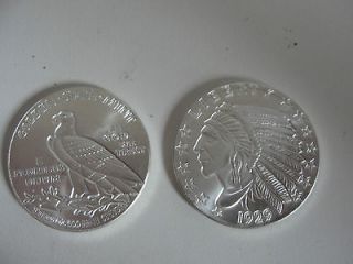 Newly listed 1 TROY OZ .999 SILVER ROUND INDIAN WITH HEAD DRESS