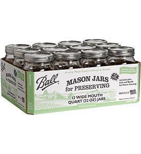 ball canning jars quart wide mouth mason jar set of