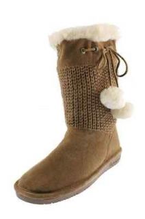 Bearpaw NEW Raina Brown Suede Faux Fur Lined Flat Casual Mid Calf 