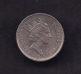 UK Great Britain 5 Pence 1990 Small Type Coin KM # 937b