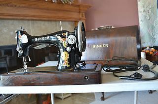 Antique 1924 Singer Sewing Machine, Portable, Knee Switch, Serial 