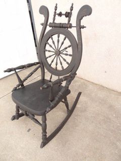 antique Victorian bench made rocker rocking chair primitive spinning 