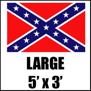 CONFEDERATE USA AMERICA SOUTHERN STATES AMERICAN REBEL LARGE FLAG 5 X 