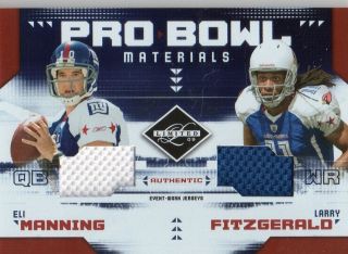 2009 LIMITED PRO BOWL ELI MANNING LARRY FITZGERALD GAME USED WORN 