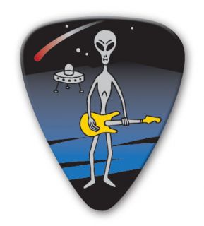 Alien with Guitar UFO / Blue 25 GUITAR PICKS   PIC7183    