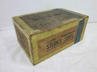 Vintage Sterns Spots Tobacco Hardboard Box 8x3.75h x5deep