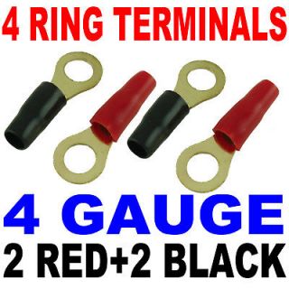 Wire Ring Terminal Gold 4 AWG Gauge 5/16 Connectors Fast Free USA 