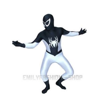   and White Spiderman Lycra Spandex Full Body Party Cosplay Costume