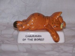 RARE Vintage GARFIELD Figurine Saying ~Chairman of the Board~ ENESCO 