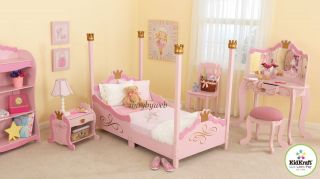 kidkraft kids pink princess wooden toddler bed cot new time