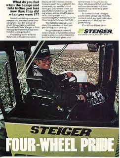 1982 steiger safari cab four wheel pride farm tractor ad