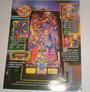 stern wheel of fortune pinball flyer from united kingdom time