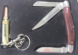 NEW Winchester Stockman Knife & Bullet Flashlight w/ Key Ring Gift Set 