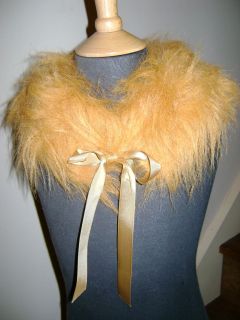 Gold Lion Mane Shrug Stole Wrap Faux Fur Fancy Dress Handmade Kids 
