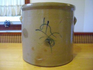 antique 4 gallon cobalt bee sting stoneware crock time left