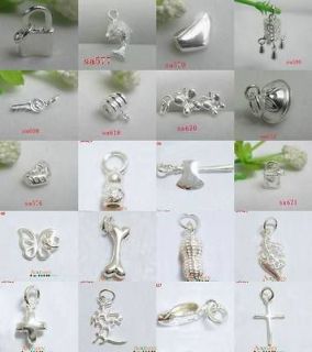 1p Fashion Charm Beads Dangle Pendants 925 Sterling Silver Fit 