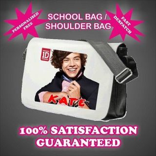 HARRY STYLES ONE DIRECTION PERSONALISED MESSENGER / SHOULDER / SCHOOL 