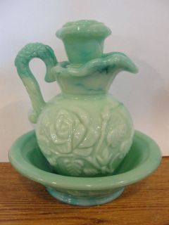 antique avon water pitcher and bowl with lid time left