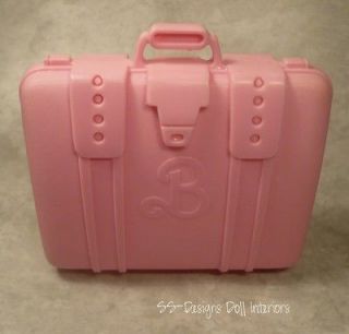 Barbie Luggage Accessory Suitcase XL Large Pink Opens B Logo Travel