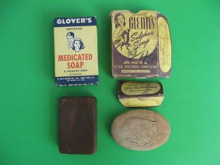 Vintage GLOVERS SOAP and GLENNS SULPHUR SOAP, Original Owner
