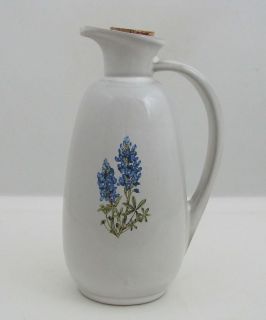 Frankoma Pottery Pitcher or Jug, 24 ounce, #835, White Sand w Blue 