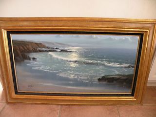 Maurice Meyer painting on canvas amazing seascape, extra large 
