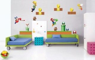 SUPER MARIO Bros Decal REMOVABLE Video Game WALL STICKER Stickups 