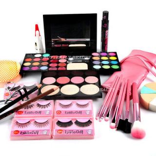 Makeup Gift Set Brushes Eyelashes Curler Eyeshadow Lipstick Mascara 