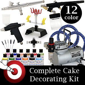 airbrush food cake decorating kit 12 color supplies set time