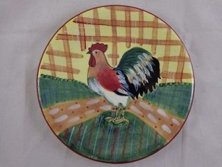 Susan Winget CIC Rooster Chicken Country Motif 8 Porcelain Salad 