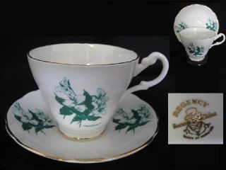 regency bone china trillium ontario souvenir cup saucer from canada