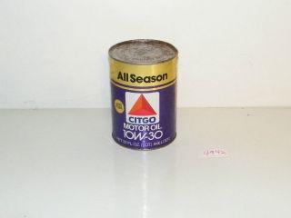 new vintage citgo quart cardboard oil can 10w30 full time