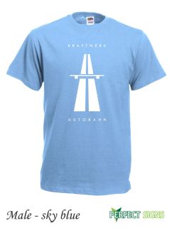kraftwerk autobahn retro t shirt s 2xl free p p sky blue
