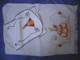 vintage crinoline lady chair back table runner from united kingdom 