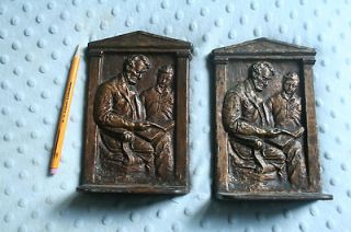 Rare Abraham Lincoln Bookends MP Medallion Bronze? LINCOLN & TAD