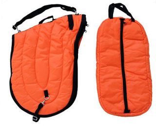   English Horse Saddle Carrier Bridle Halter Bag 420D Quilted Tangerine