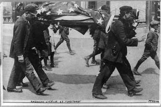 American victims of the LUSITANIA,May 1915,body being carried on 