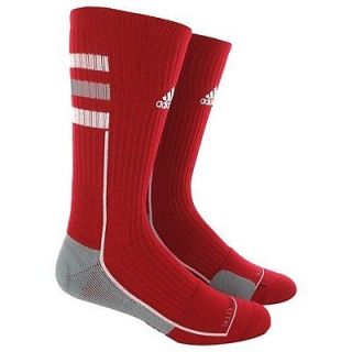 adidas Team Speed Crew Socks University Red/Aluminum 2/White Size 