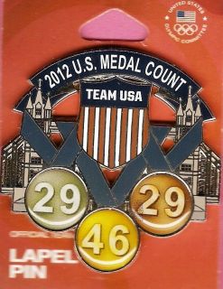 2012 London Limited Edition Oversized USA Olympic Team Medal Count 
