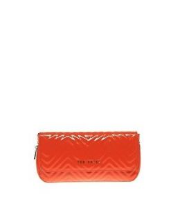 100 authentic ted baker orange quilted clutch bag time left