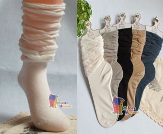 Vintage Women Ladies Cotton Fashion Ruffle Loose Long Slouch Socks