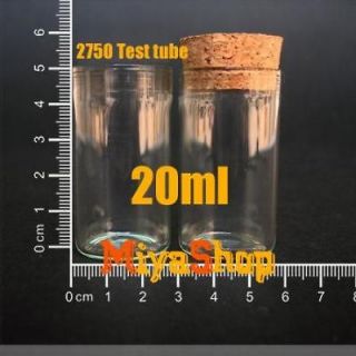 10 1000pcs glass bottle vial cork 20ml test tube 2750