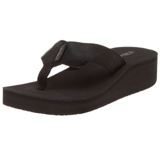 teva mandalyn black flip flops wedge sandals size 8