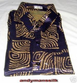 Mens Thai Silk Shirt / Short   Long Sleeve / S M L XL XXL X​XXL 