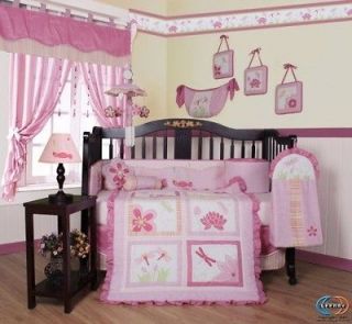 boutique designer girl dragonfly 13pcs crib bedding set time left